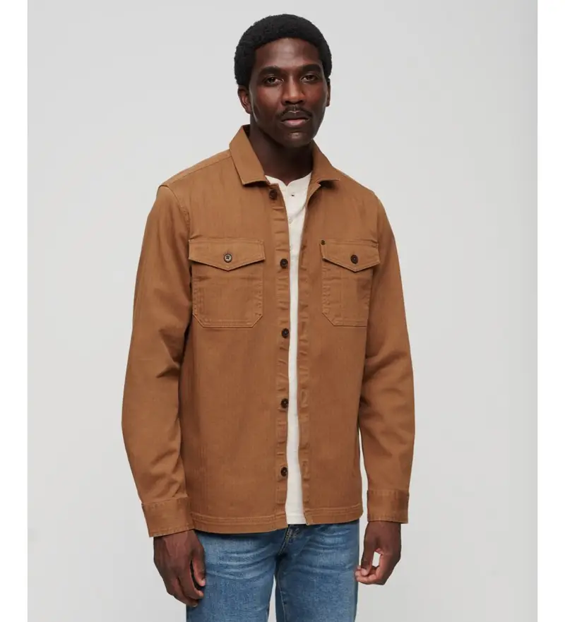 per uomo M4010683A Sovracamicia a spina di pesce marrone del negozio mercantile (XL), Casual, Cotone, Manica lunga