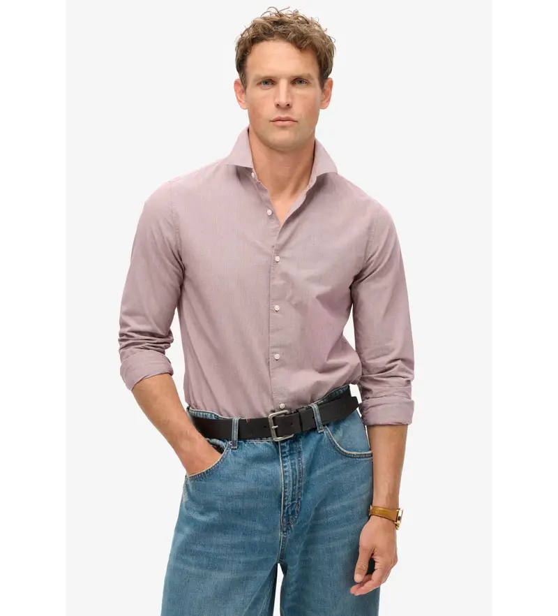 per uomo M4010860A Camicia casual rosa a maniche lunghe (XXL), Cotone, Manica lunga