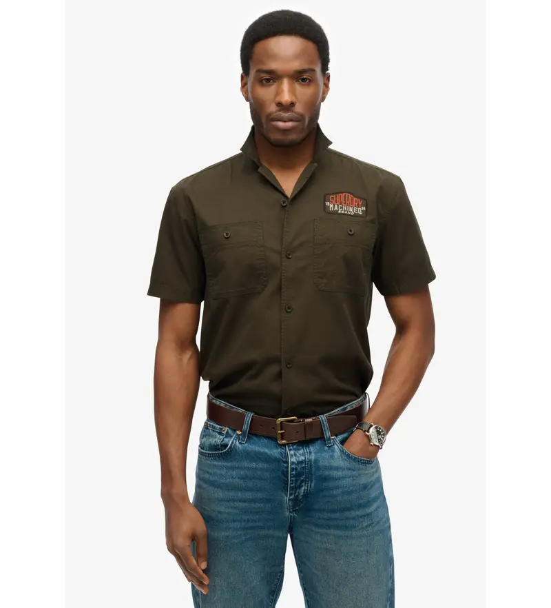 per uomo. M4010939A Maglietta da meccanico verde (L), Casual, Cotone, Manica corta