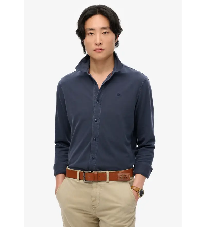 Superdry Maglia uomo vintage in piqué blu scuro