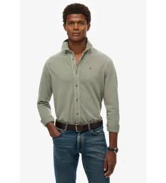 per uomo M4011000A Camicia vintage verde usurata (L), Casual, Cotone, Manica lunga