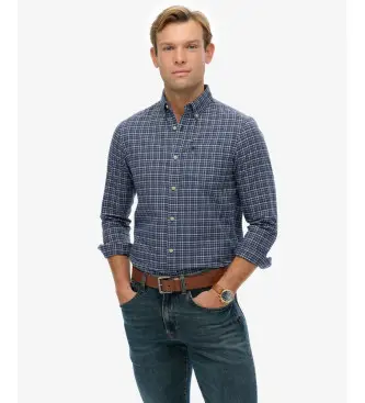 per uomo M4011042A Camicia Oxford blu a quadri premium (XXL), Casual, Cotone, Manica lunga