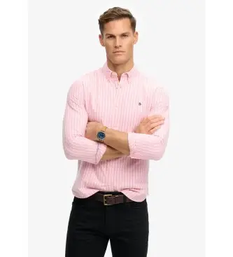per uomo M4011100A Camicia Oxford rosa preppy (L), Casual, Cotone, Classico, Manica lunga