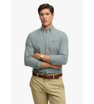 per uomo M4011107A Camicia in popeline preppy verde (XL), Casual, Cotone, Classico, Manica lunga