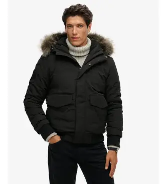 per uomo M5011742A Giubbotto bomber imbottito con cappuccio nero Everest (L), Casual, Poliestere