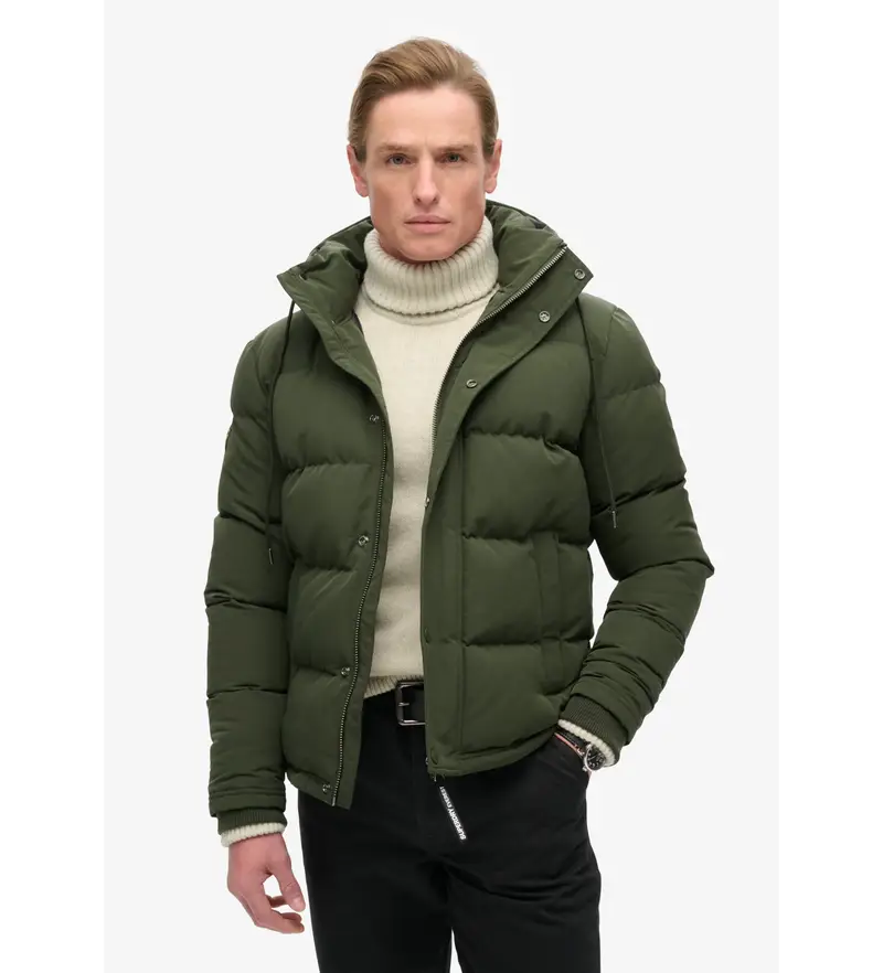 per uomo. M5011743A Giacca imbottita con cappuccio verde Everest (XXL), Casual, Polister riciclato, Sostenibile