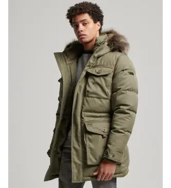 per uomo M5011744A Parka in pelliccia sintetica Chinook verde (S), Casual, Poliestere