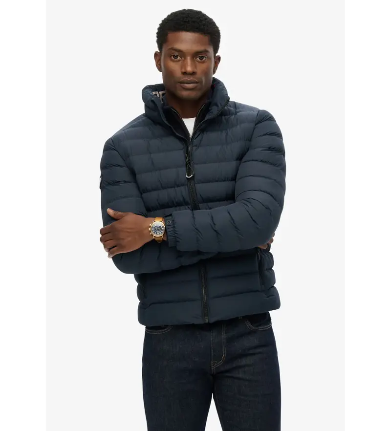 per uomo M5011757A Giacca imbottita con stampa Fuji blu navy (M), Casual, Poliestere