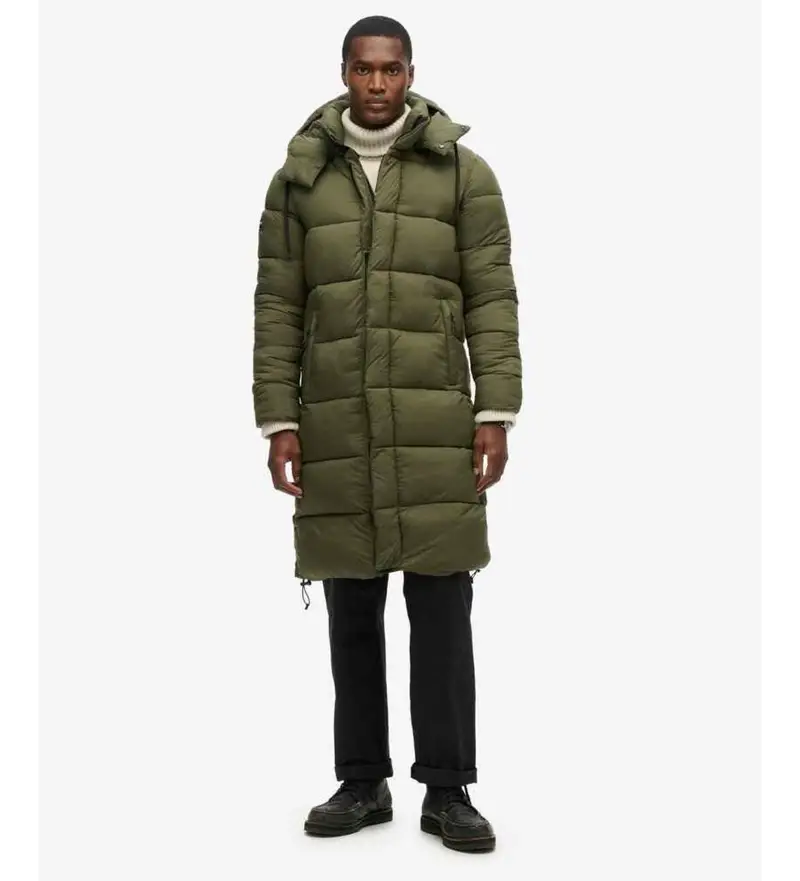 per uomo. M5011759A Cappotto trapuntato ripstop verde (S), Casual, Poliestere, Sostenibile