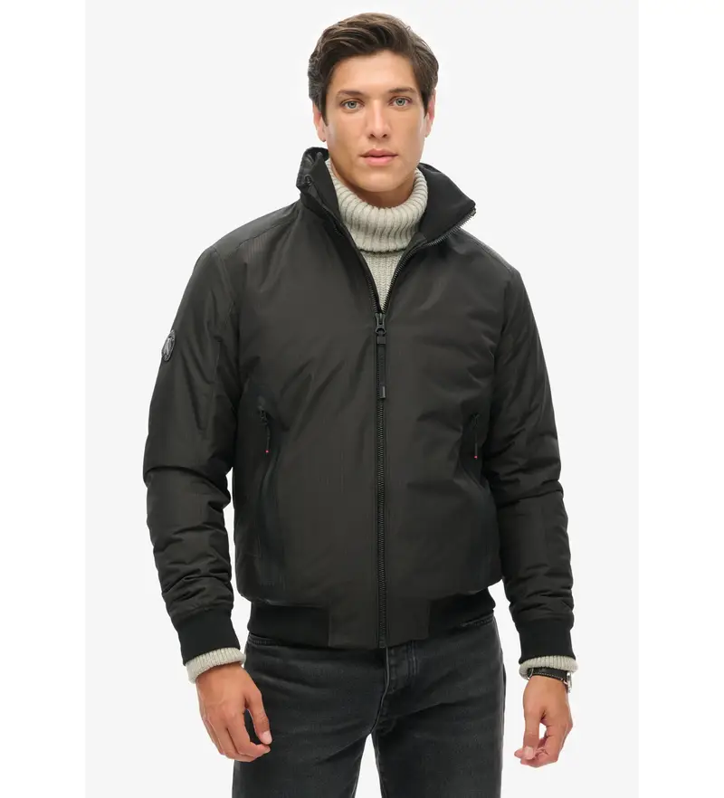 per uomo M5011900A Giacca City Harrington nera (M), Nero, Casual, Polister riciclato, Sostenibile