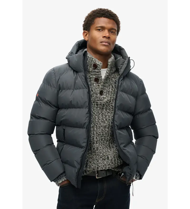 Superdry Giacca sportiva imbottita grigia per uomo