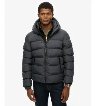 per uomo M5011905A Giacca sportiva imbottita grigio scuro (L), Nero, Casual, Polister riciclato, Sostenibile