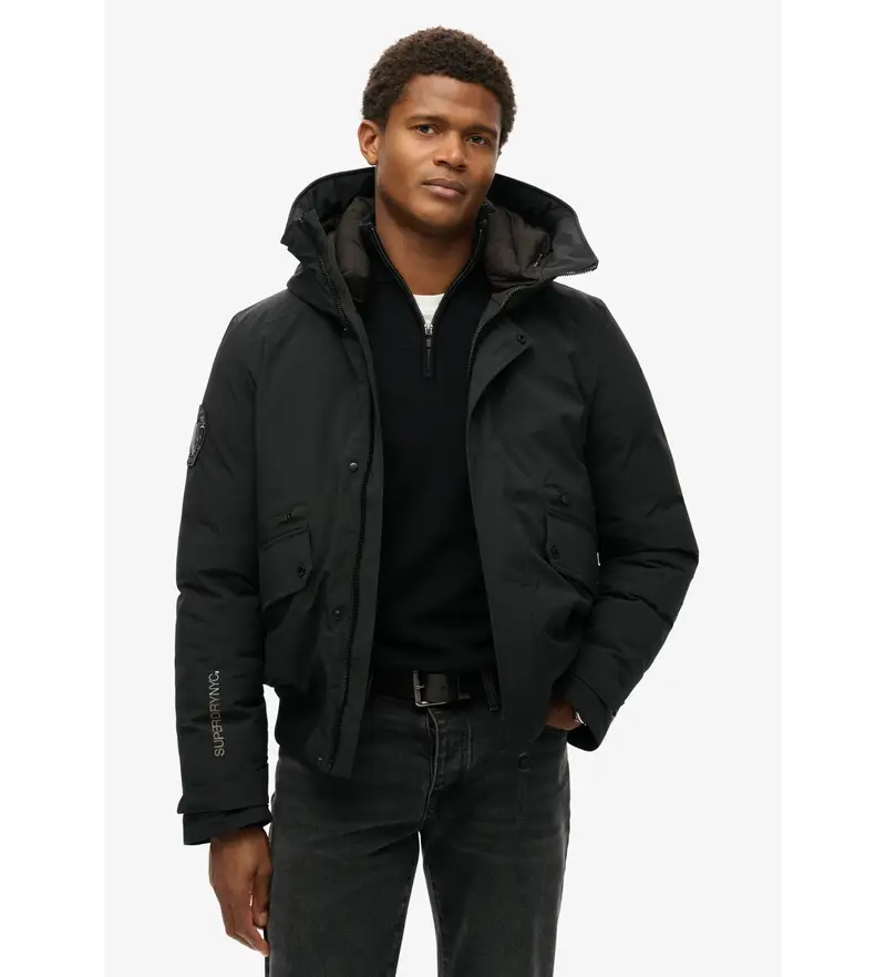 per uomo M5011908A Bomber trapuntato City nero (L), Casual, Polister riciclato, Sostenibile