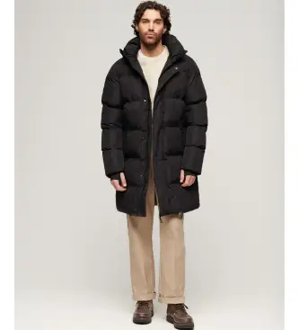 per uomo M5011917A Giacca imbottita sportiva con cappuccio nera (S), Nero, Casual, Polister riciclato