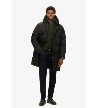 per uomo M5011917A Giacca imbottita sportiva con cappuccio nera (XXL), Nero, Casual, Polister riciclato, Sostenibile