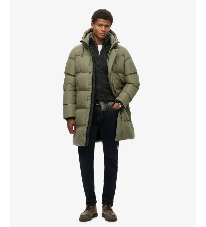 per uomo M5011917A Giacca sportiva imbottita verde (M), Casual, Polister riciclato, Sostenibile