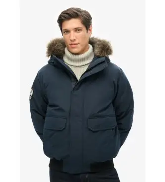 per uomo M5011930A Giubbotto bomber in pelliccia sintetica blu navy Everest (S), Casual, Poliestere, Sostenibile