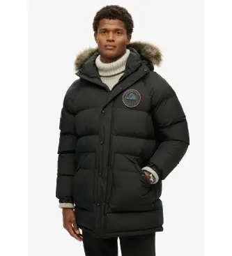 per uomo M5011932A Parka lungo Everest Baffled Nero (M), Casual, Polister riciclato, Sostenibile, Nylon riciclato