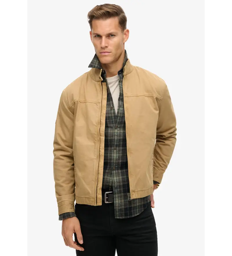per uomo M5011945A Giacca Harrington marrone classica (XL), Casual, Cotone biologico, Sostenibile