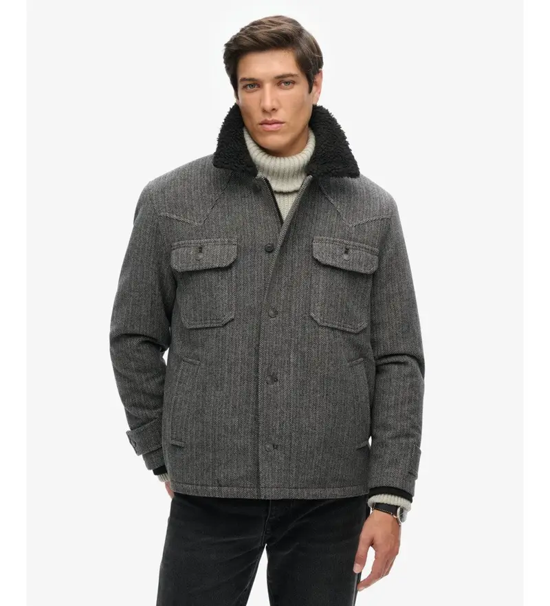 per uomo M5011972A Giacca da lavoro in lana Merchant grigia (L), Casual, Grigio