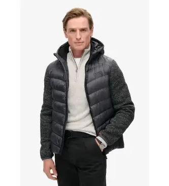 per uomo M5012042A Giacca ibrida in maglia con cappuccio Storm grigia (XXL), Casual, Grigio, Polister riciclato, Sostenibile