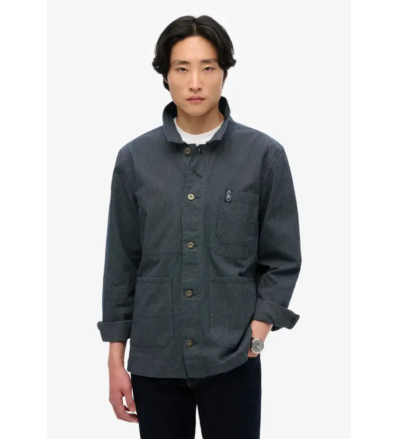 per uomo M5012064A Giacca a righe blu-grigio Merchant (S), Casual, Poliestere