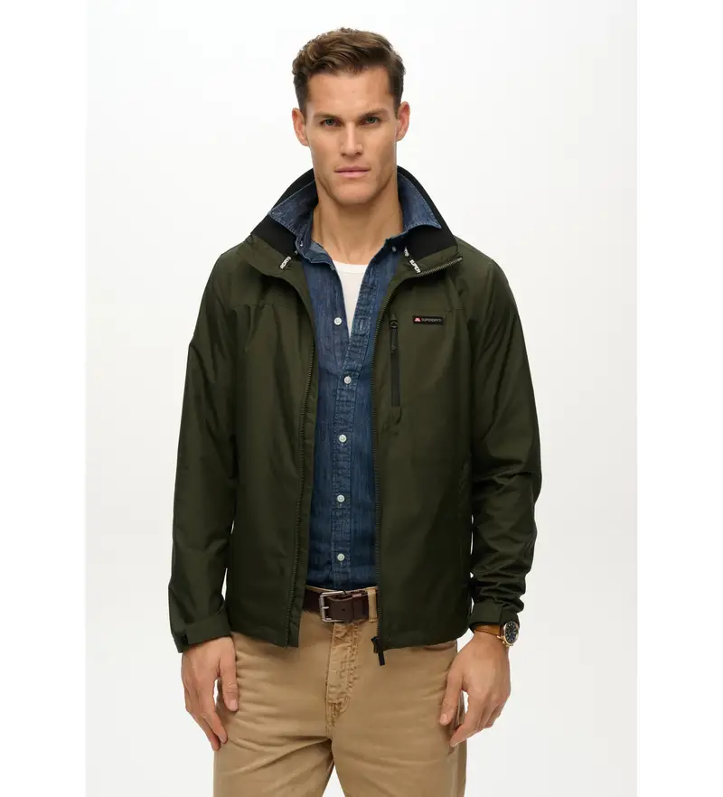 per uomo M5012163A Giacca a vento verde senza logo e cappuccio (XL), Casual, Poliestere