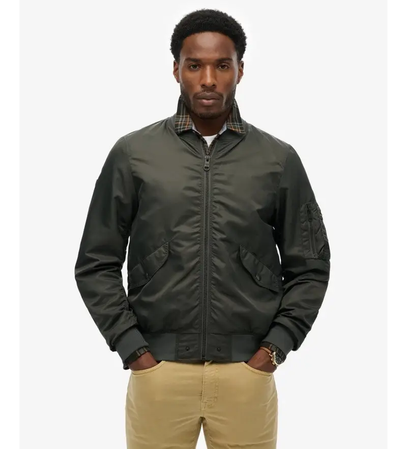per uomo. M5012221A Giubbotto bomber verde Merchant (M), Casual, Sostenibile, Nylon riciclato