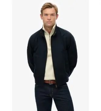 per uomo M5012259A Giacca Harrington classica blu navy (S), Casual, Poliestere