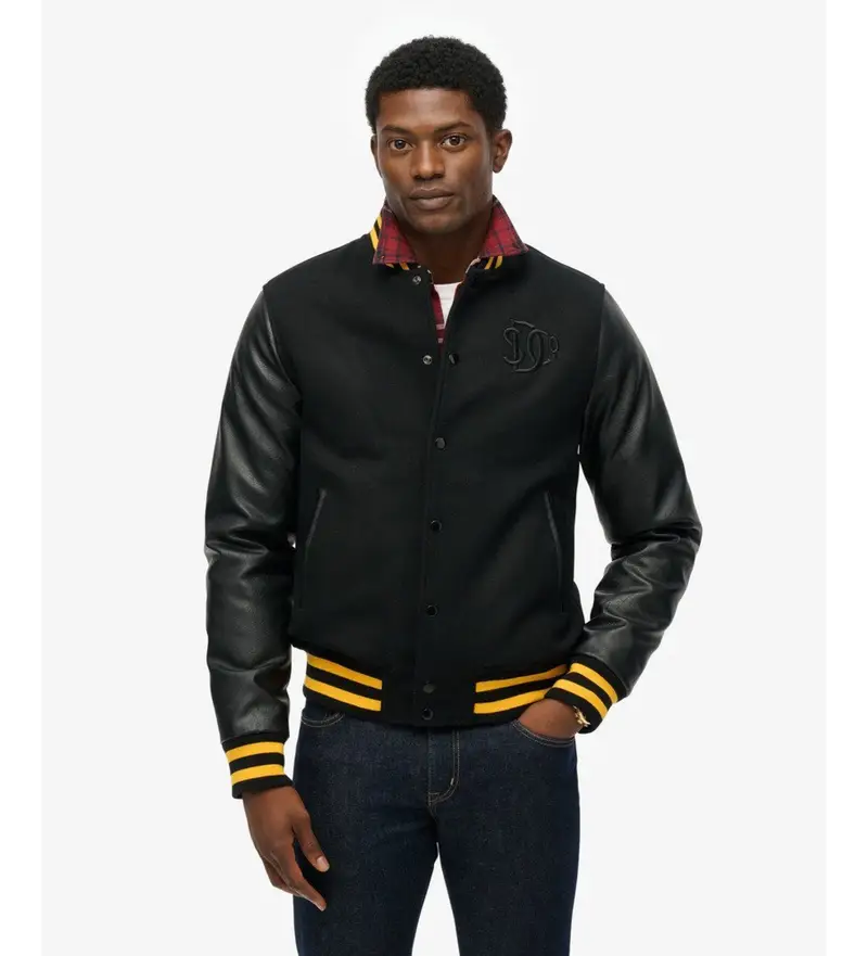 per uomo M5012283A Classico bomber nero (M), Casual, Lana