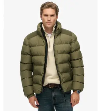 per uomo M5012287A Giacca sportiva imbottita verde (L), Casual, Polister riciclato