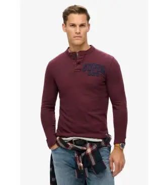 per uomo M6010838A Maglietta sportiva vintage marrone (L), Casual, Granata, Cotone, Manica lunga