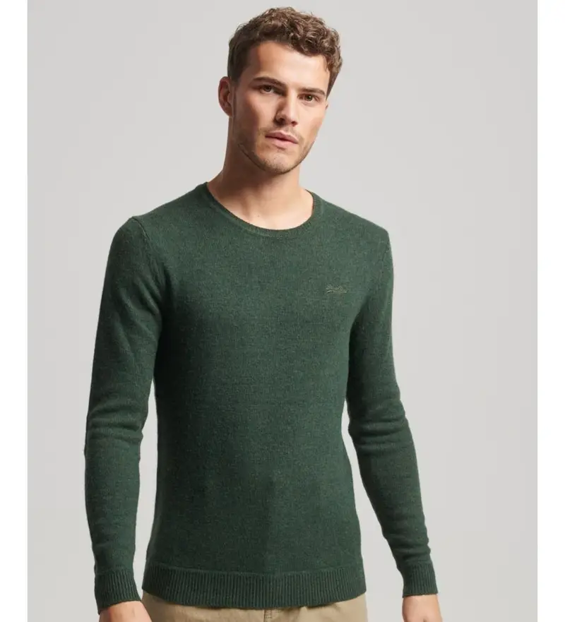 per uomo. M6110564A Maglione girocollo Essential verde (S), Casual, Nylon