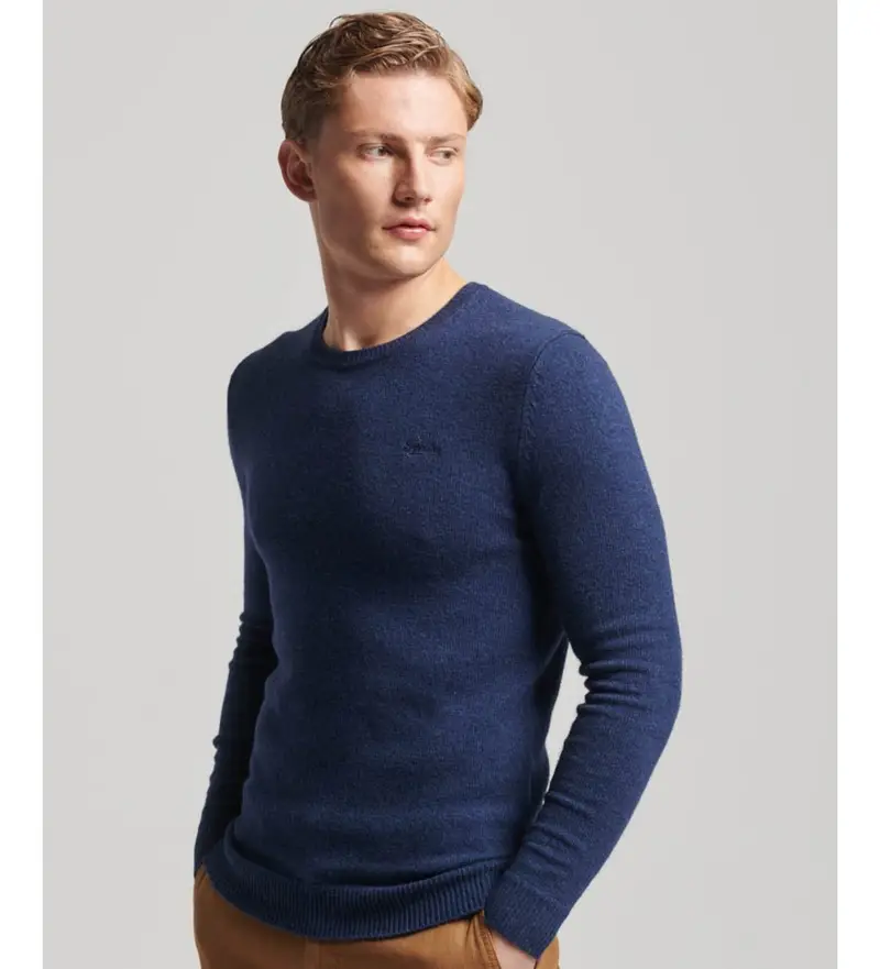 per uomo M6110564A Maglione girocollo essenziale blu scuro (XL), Casual, Nylon, Navy