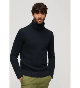 per uomo M6110593A Maglione a collo alto del Merchant Store (M), Casual, Acrilico, Manica lunga, Navy