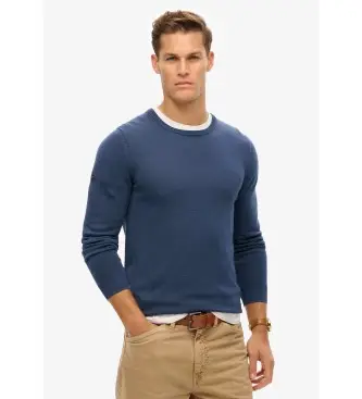 per uomo M6110667A Felpa leggera in maglia blu essenziale (S), Casual, Cotone