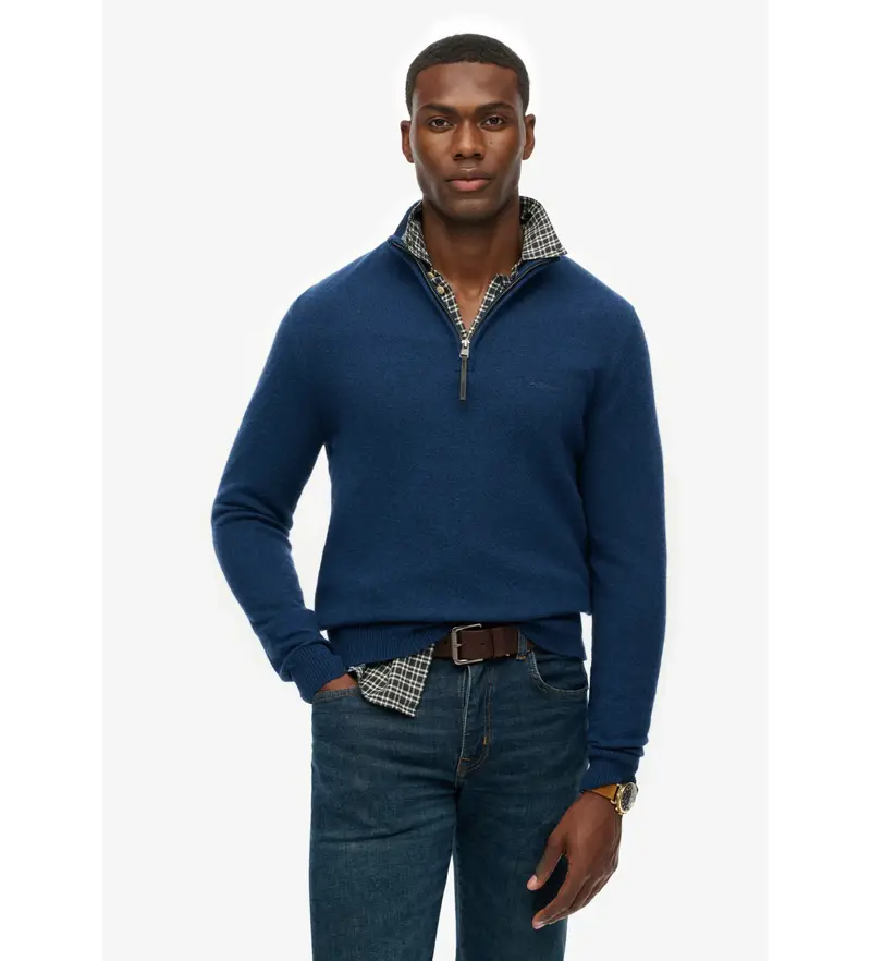 per uomo M6110688A Maglione di lana blu navy (M), Casual