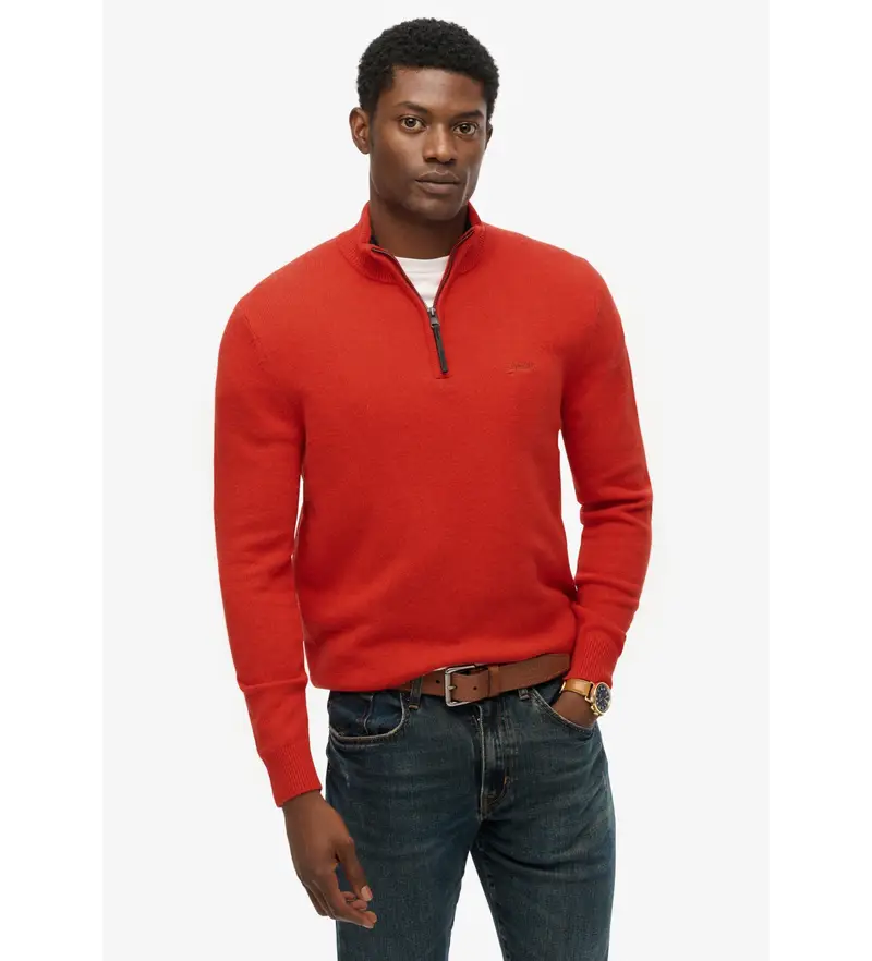 per uomo M6110688A Maglione di lana rosso (XL), Casual, Manica lunga