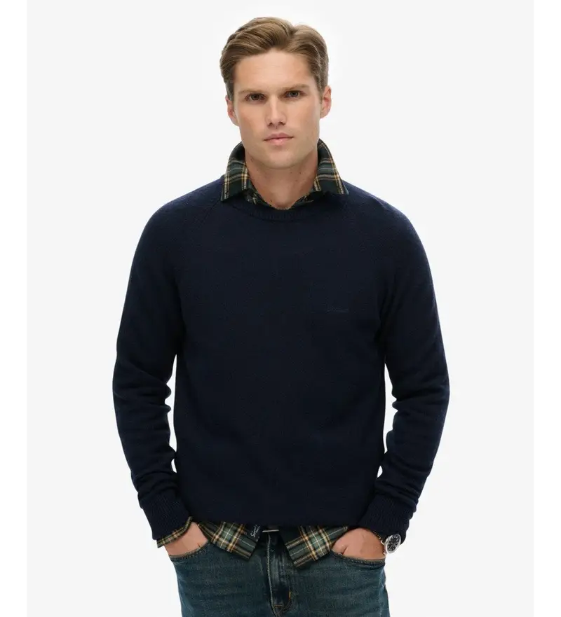 per uomo M6110689A Maglia in misto lana blu navy (XL), Casual