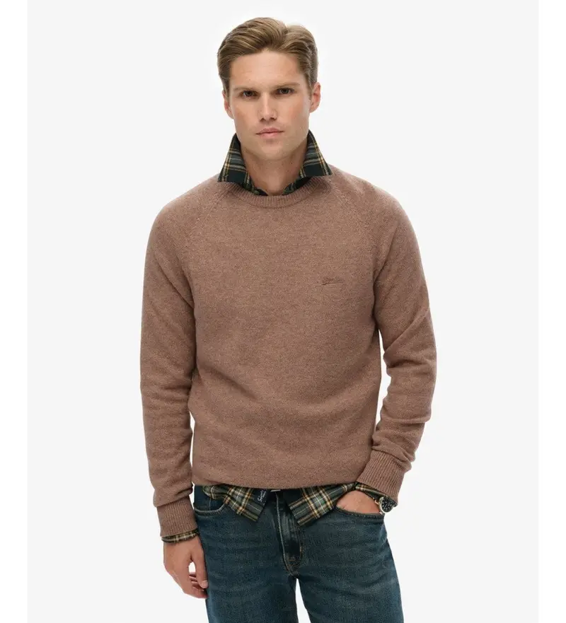 Superdry Maglione in misto lana marrone per uomo