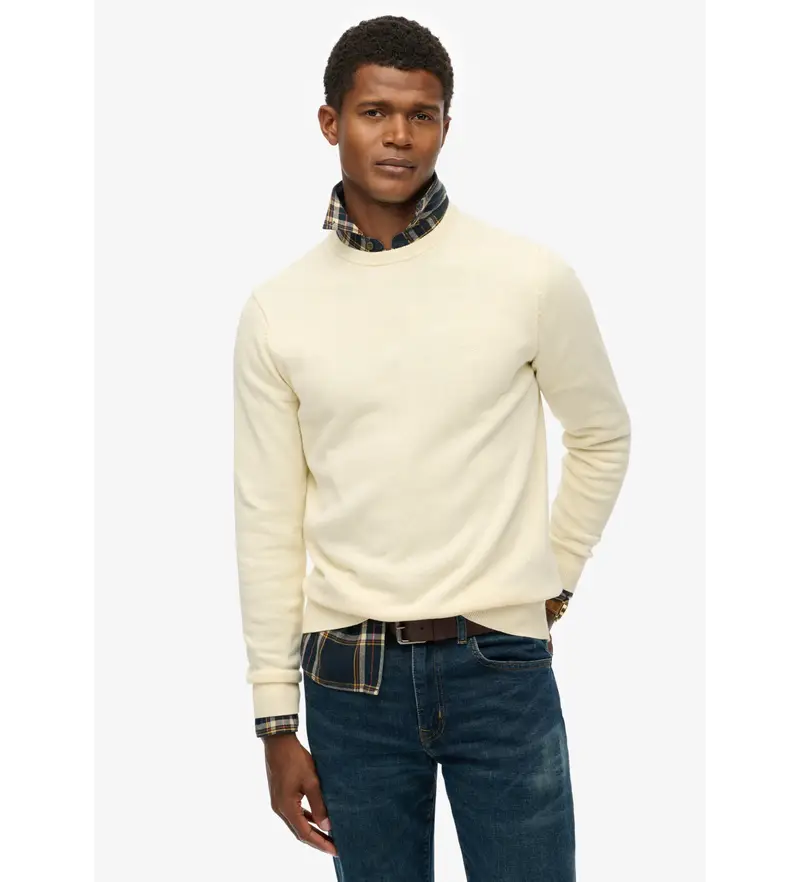 per uomo M6110691A Maglia beige Essentials (3XL), Casual, Cotone Bianco