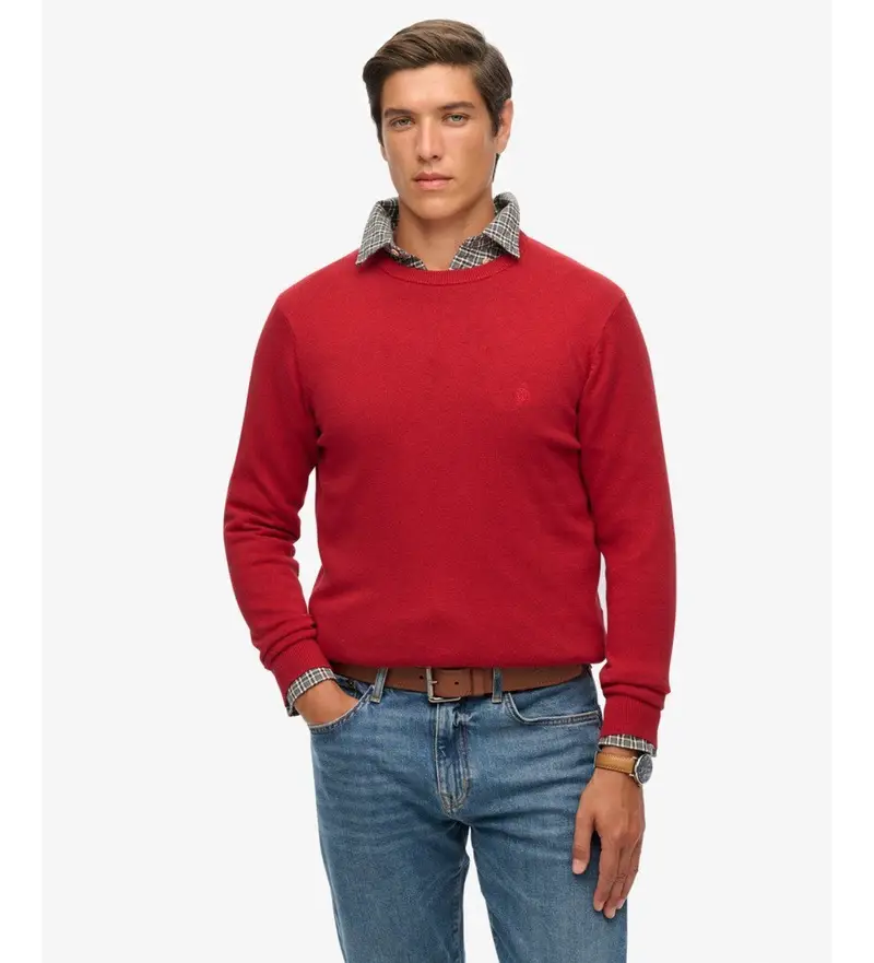 per uomo. M6110691A Maglia rossa Essentials (M), Rosso, Casual, Cotone