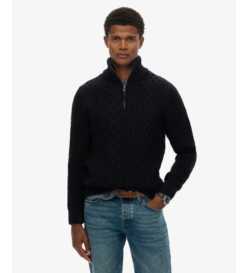 per uomo M6110698A Maglia marina Jacob Cable (L), Casual, Acrilico, Navy