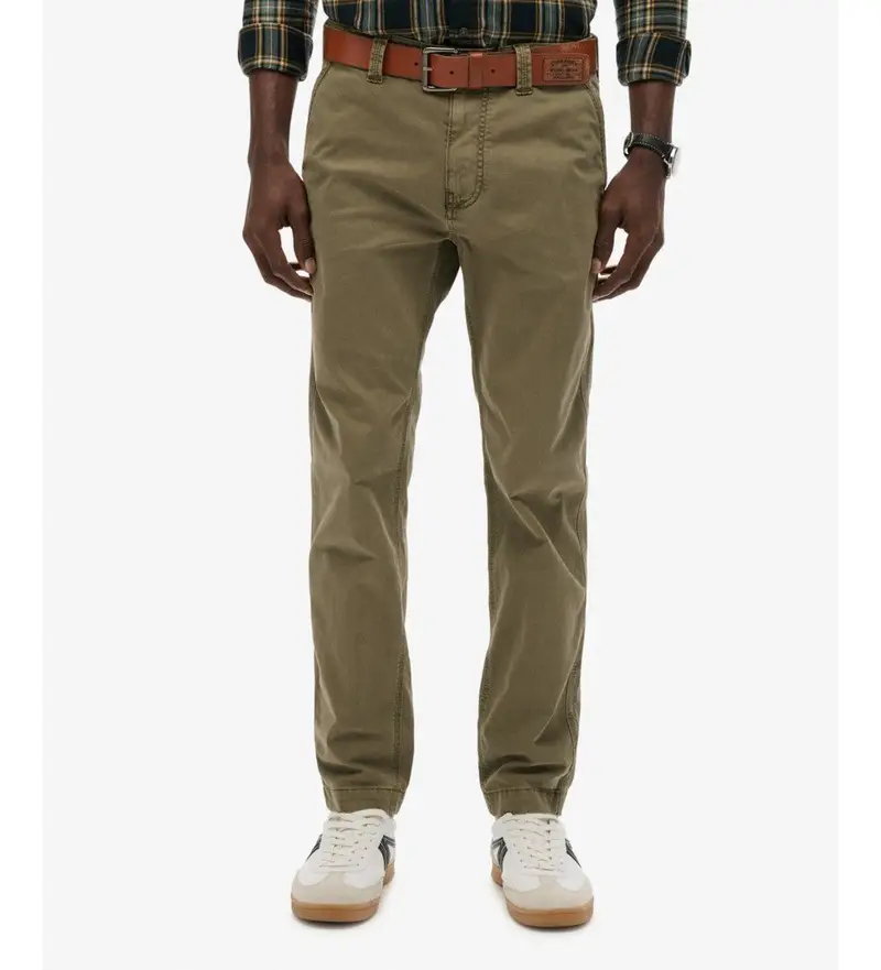 per uomo M7011414A Pantaloni chino utility marrone scuro (32/32), Casual, Cotone