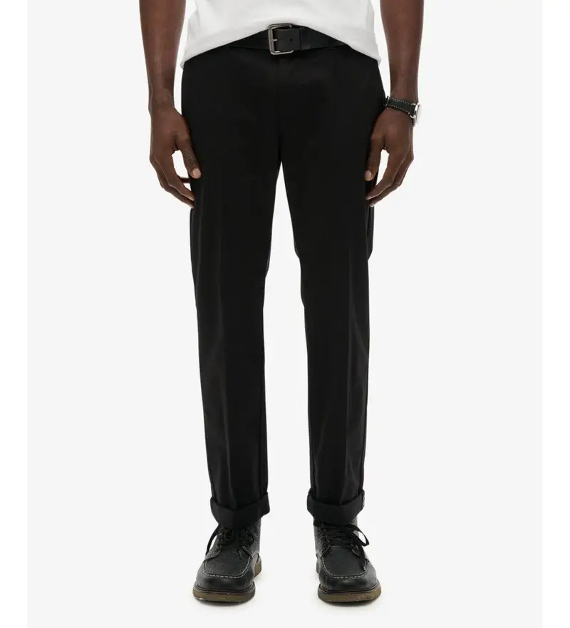 per uomo M7011418A Pantaloni chino regolari premium neri (36/32), Nero, Casual, Cotone