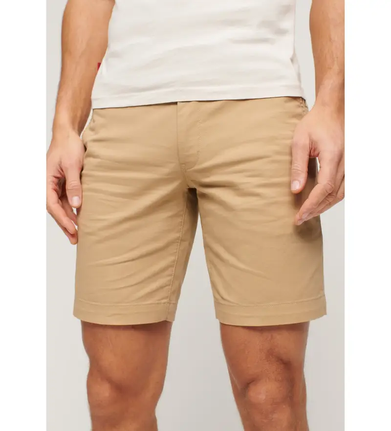 per uomo M7110422A Shorts chino elasticizzati beige (30), Casual, Cotone