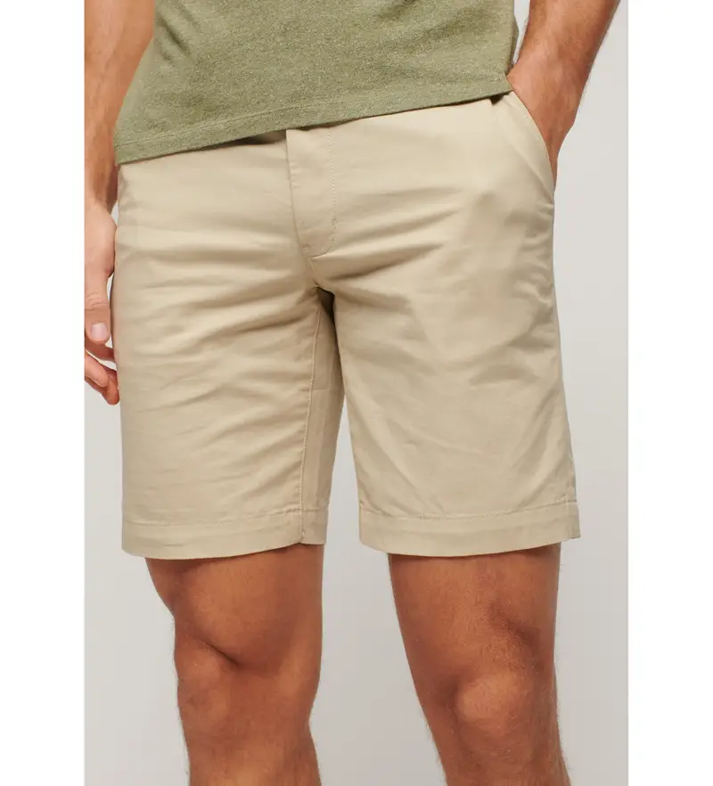 per uomo M7110422A Shorts chino elasticizzati beige (30), Casual, Cotone