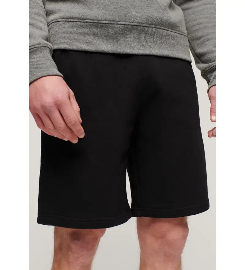 per uomo M7110427A Pantaloncini in maglia con logo essenziale (XXL), Nero, Casual, Cotone