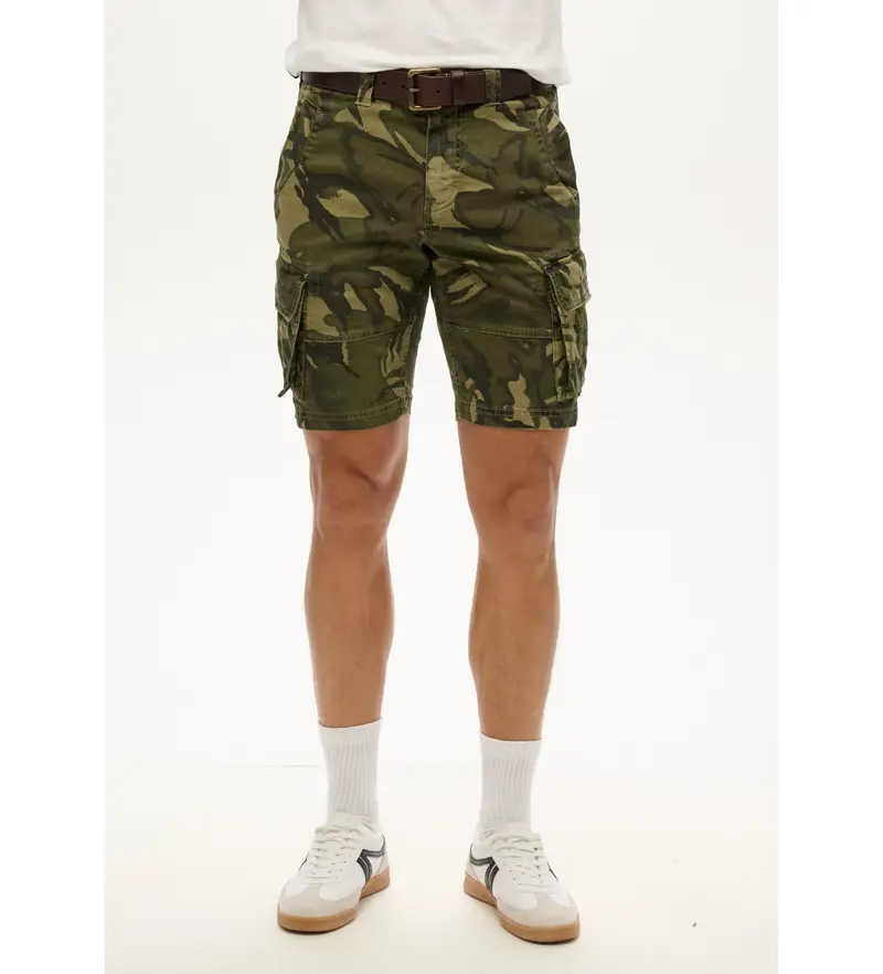 per uomo M7110433A Pantaloncini cargo Core Green (30), Casual, Verde, Mimetico, Cotone