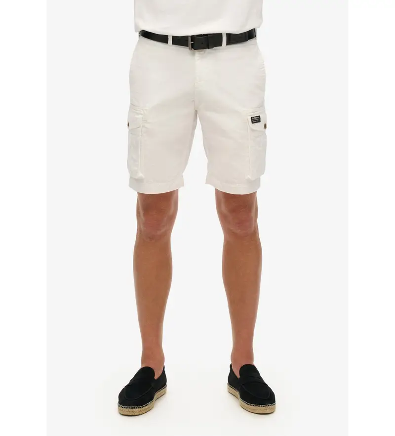 per uomo M7110435A Pantaloncini bianchi stile paracadute (30), Bianco, Casual, Cotone